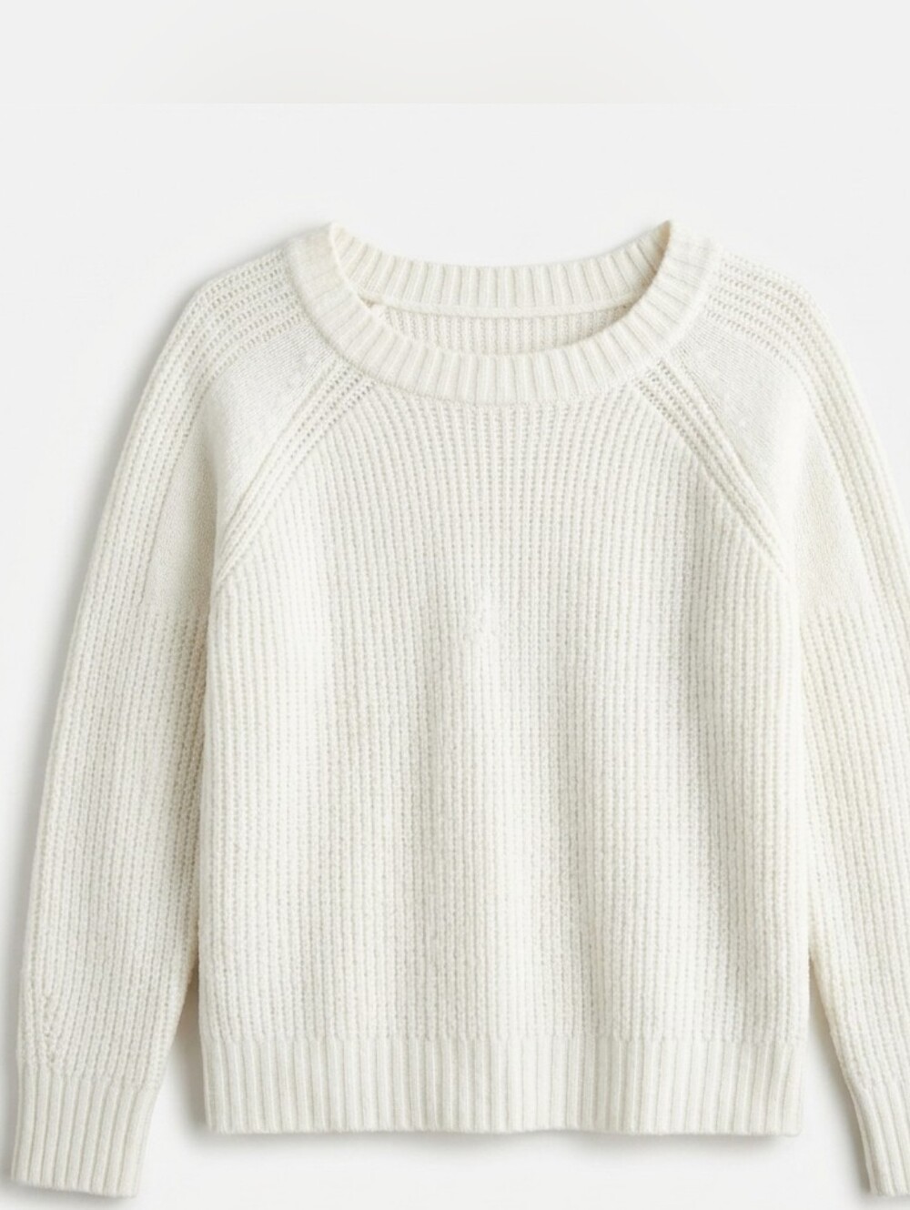 COPPER KEY Cream Shaker Stitch Fisherman Knit Cropped Sweater L